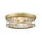 Z-Lite Clarion 4 Light Flush Mount, Rubbed Brass & Inner Clear Water & Outer Clear 493F4-RB - alternate 1